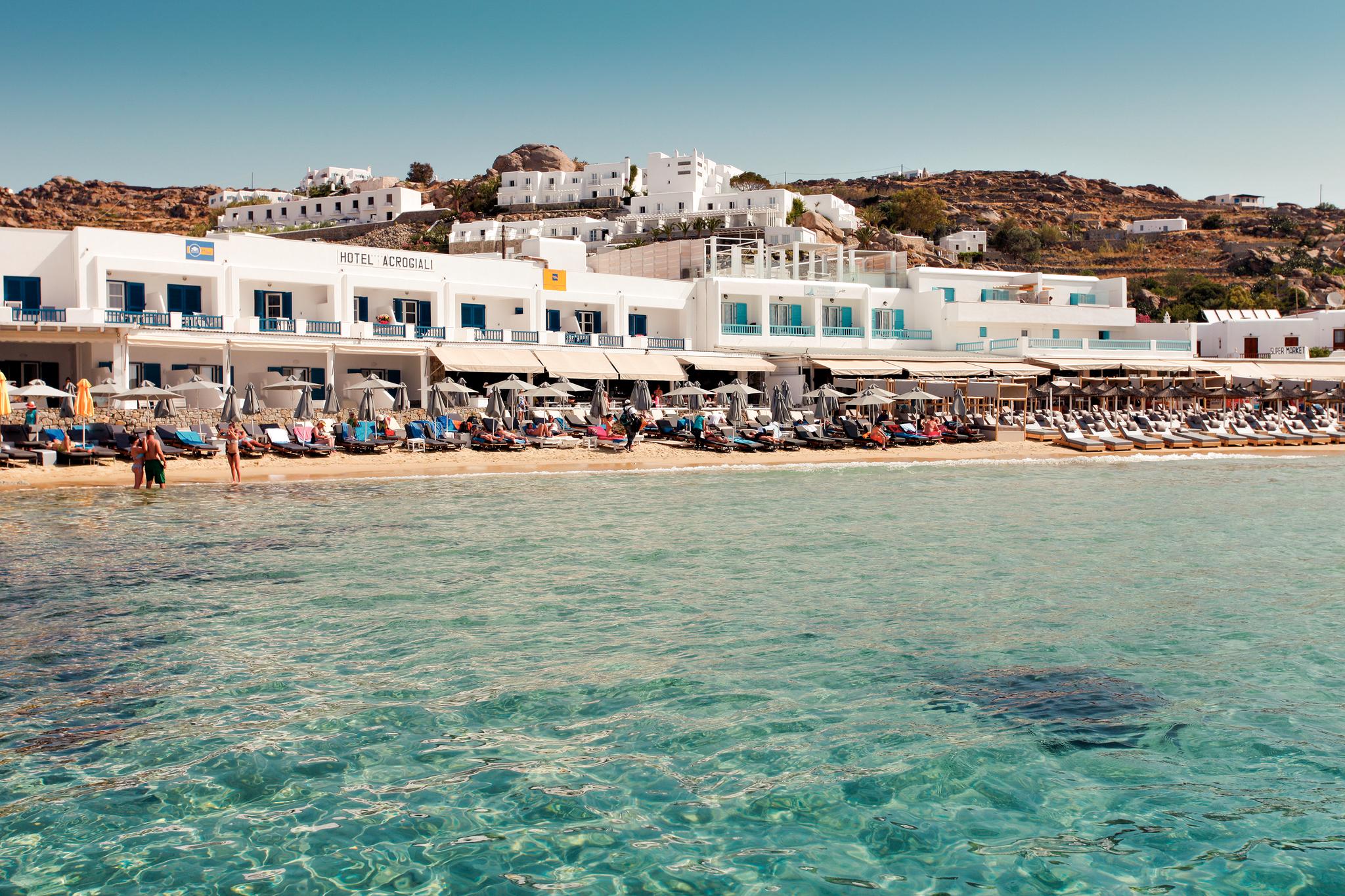 Acrogiali Beachfront Hotel Mykonos Platys Gialos  Exteriér fotografie